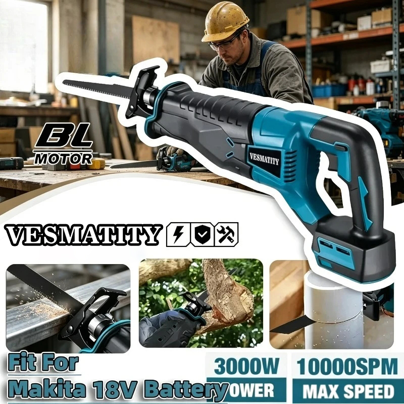 Electric Chainsaw Battery - Brushless Cordless Reciprocating Saw Portable Power