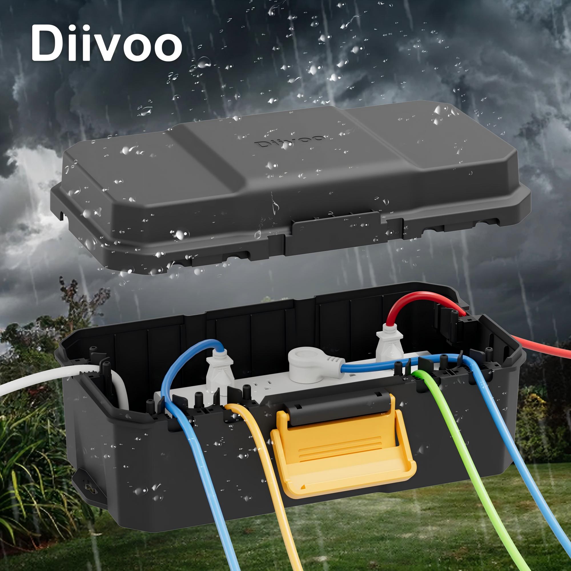 Outdoor Power Outlet Cover - Diivoo Waterproof Electrical Box Outside Cable
