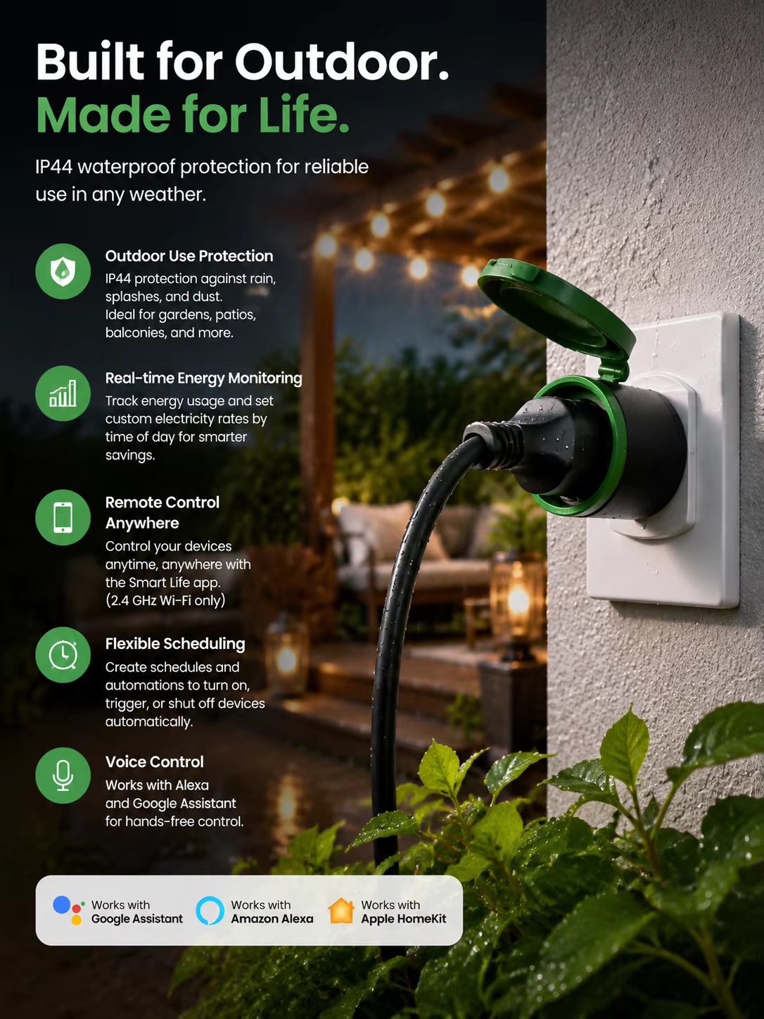 Tuya WiFi Smart Plug 16a Eu Pl - Outdoor Power Outlet Wifi recension och pris