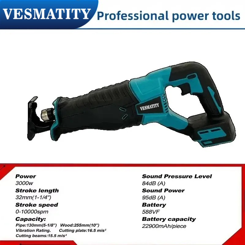 Brushless Cordless Reciprocati - Electric Chainsaw Battery recension och pris
